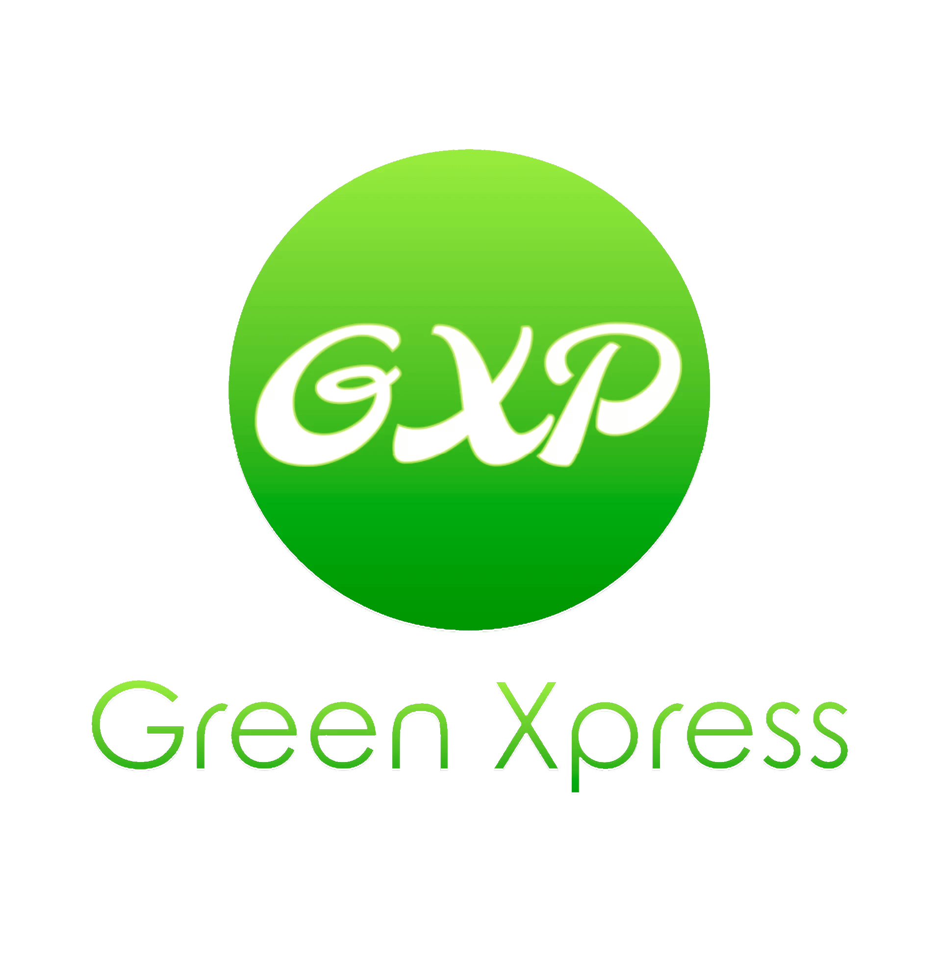 circle green Greenxpress logo on a transparent background